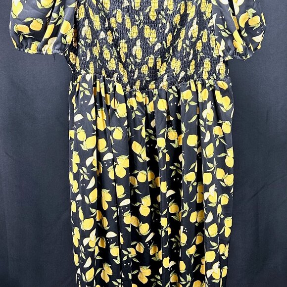 Cider Midi Dress Lemon Print Size 2X (20/22) | Lightly Worn - Picture 2 of 4